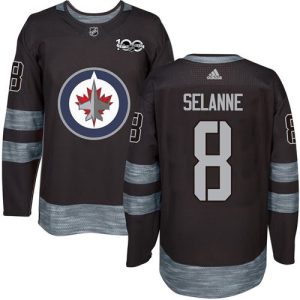 Jets #8 Teemu Selanne Black 1917-2017 100th Anniversary Stitched NHL Jersey