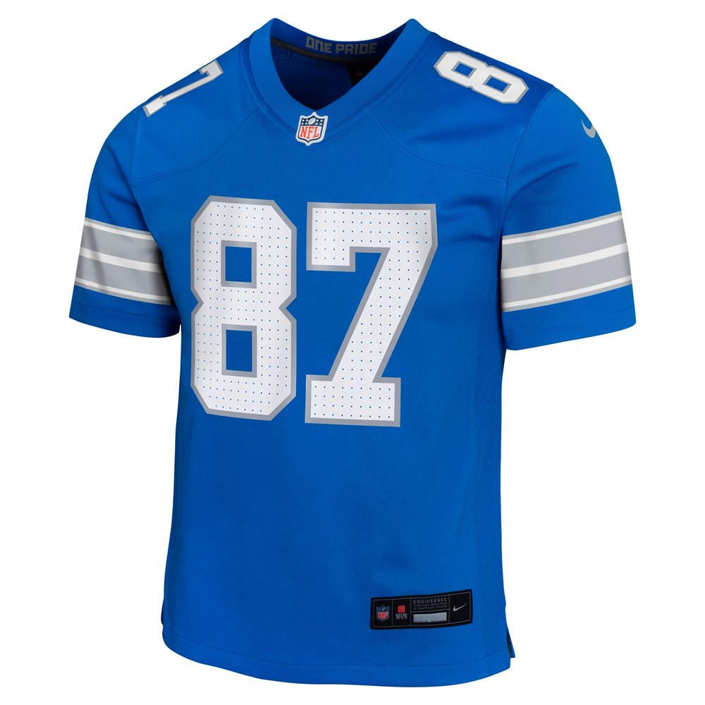 Youth Detroit Lions #87 Sam LaPorta Blue Team Player Game Jersey 2