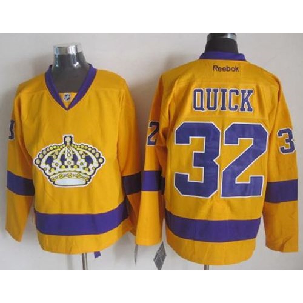 Kings #32 Jonathan Quick Gold Alternate Stitched NHL Jersey 1