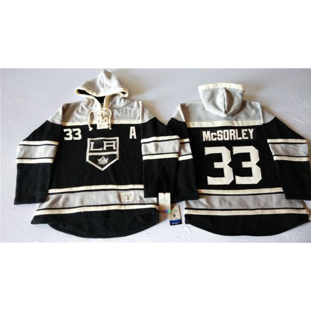 Kings #33 Marty Mcsorley Black Sawyer Hooded Sweatshirt Stitched NHL Jersey 1