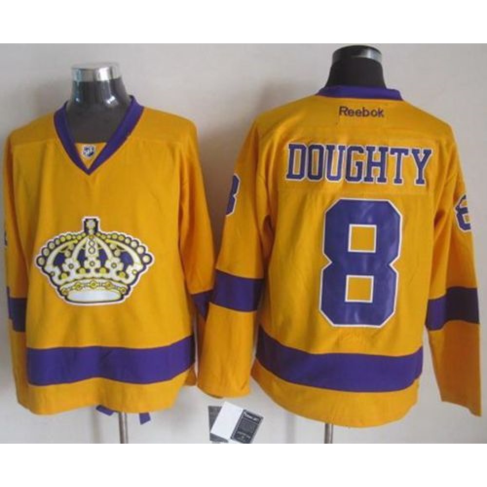 Kings #8 Drew Doughty Gold Alternate Stitched NHL Jersey 1