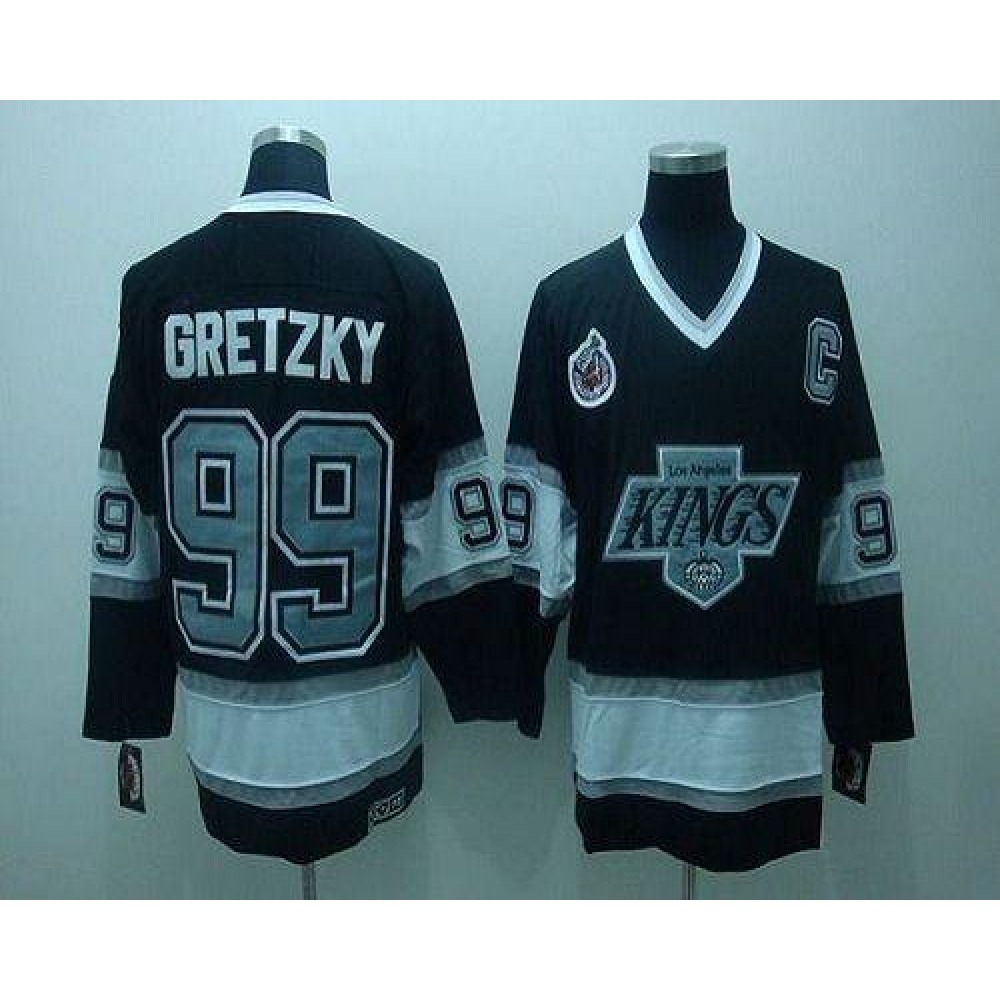 Kings #99 Wayne Gretzky Black CCM Throwback Stitched Youth NHL Jersey 1
