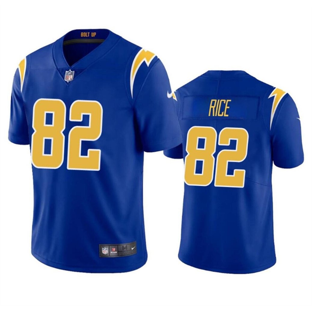 Youth Los Angeles Chargers #82 Brenden Rice Royal 2024 Draft Vapor Limited Stitched Football Jersey 1