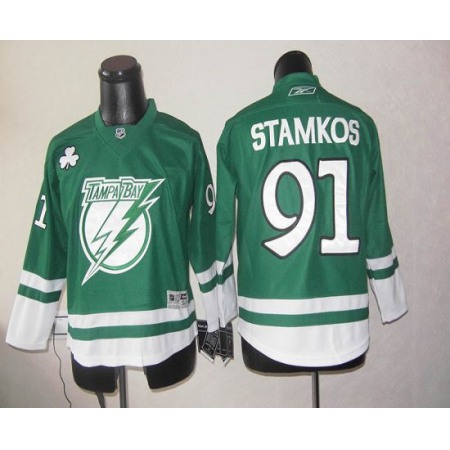 Lightning St Patty's Day #91 Steven Stamkos Green Youth Stitched NHL Jersey 1
