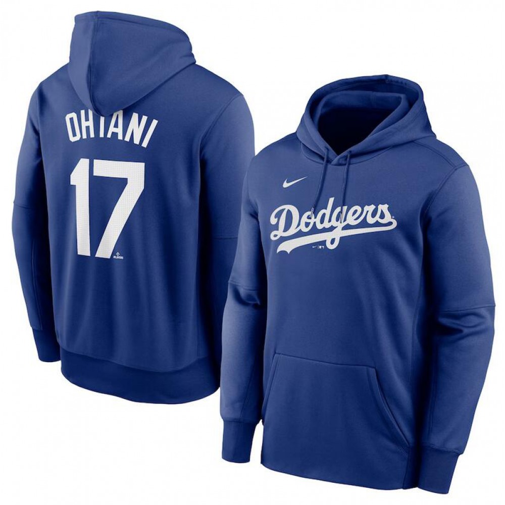 Los Angeles Dodgers #17 Shohei Ohtani Royal Name & Number Pullover Hoodie 1