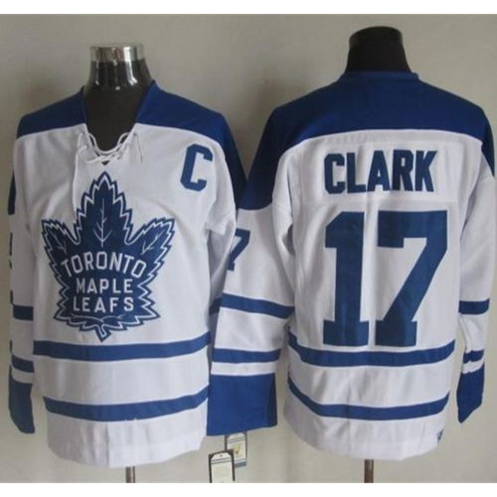 Maple Leafs #17 Wendel Clark White CCM Throwback Winter Classic Stitched NHL Jersey 1