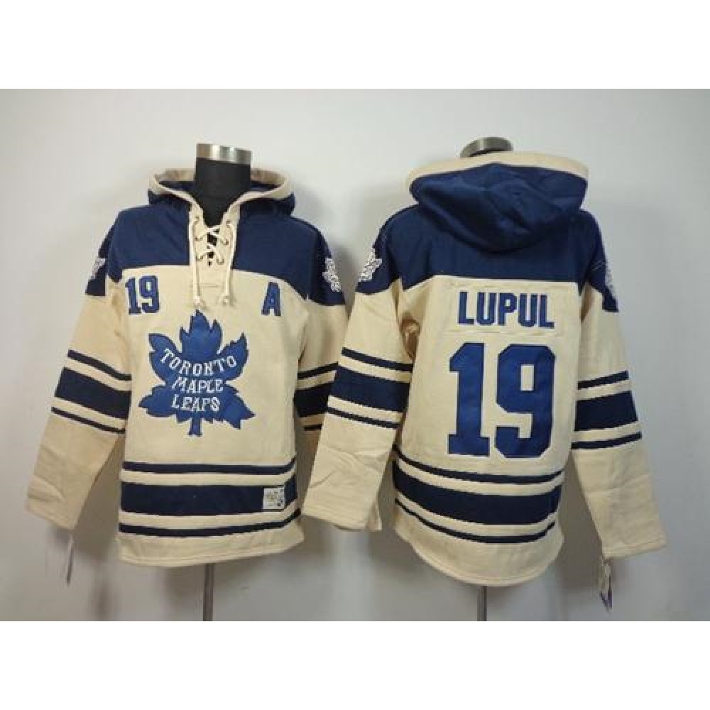 Maple Leafs #19 Joffrey Lupul Cream Sawyer Hooded Sweatshirt Stitched NHL Jersey 1
