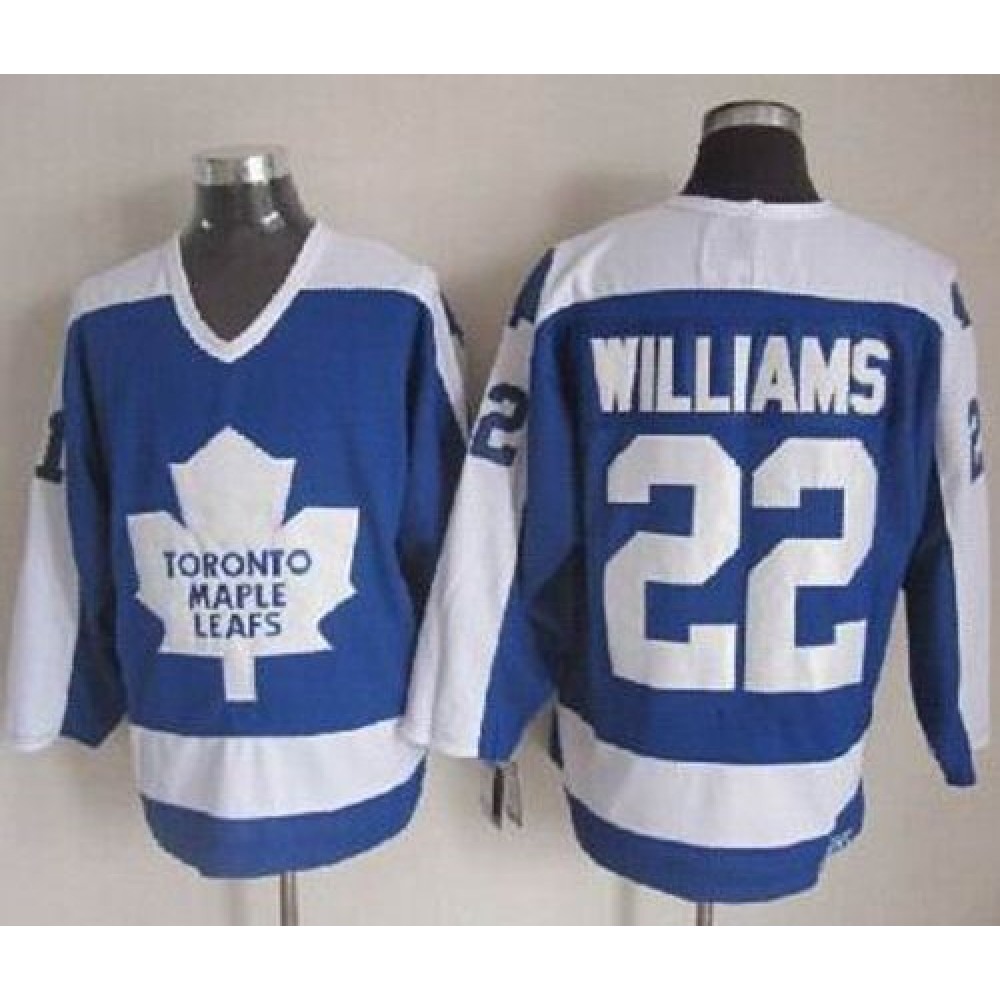 Maple Leafs #22 Tiger Williams Blue/White CCM Throwback Stitched NHL Jersey 1