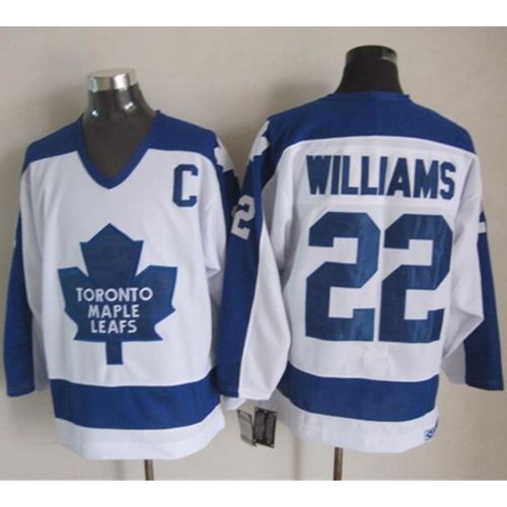 Maple Leafs #22 Tiger Williams White/Blue CCM Throwback Stitched NHL Jersey 1