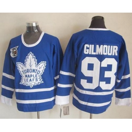Maple Leafs #93 Doug Gilmour Blue 75th CCM Throwback Stitched NHL Jersey 1