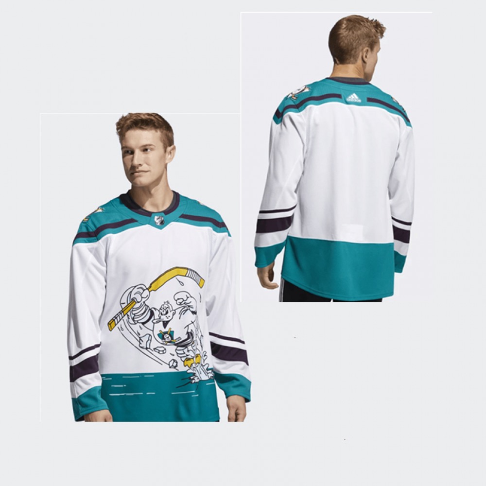 Men's Anaheim Ducks Personalized White Stitched NHL Jersey 1