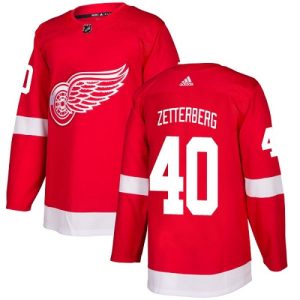 Men's Detroit Red Wings #40 Henrik Zetterberg Red Stitched NHL Jersey