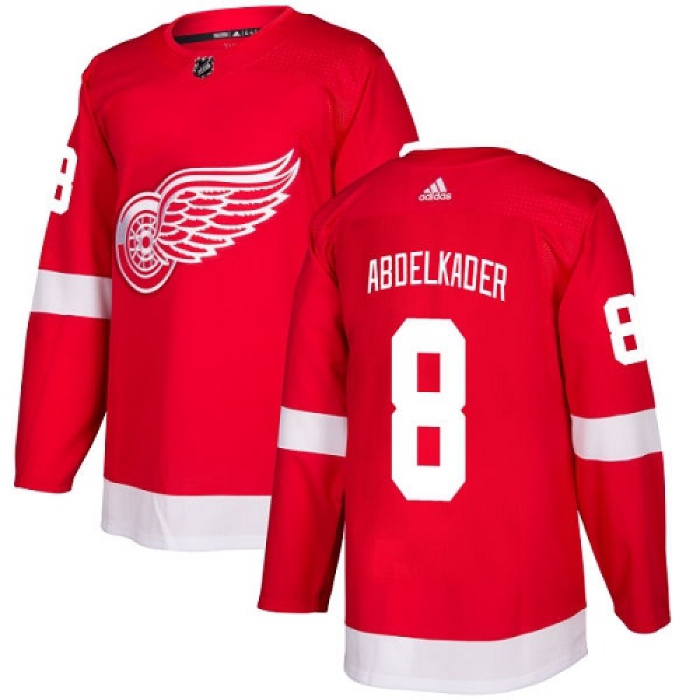 Men's Detroit Red Wings #8 Justin Abdelkader Red Stitched NHL Jersey 1