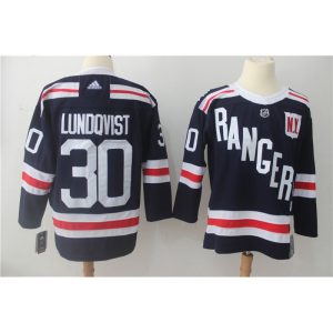 Men's New York Rangers #30 Henrik Lundqvist Navy 2018 Winter Classic Authentic Stitched NHL Jersey