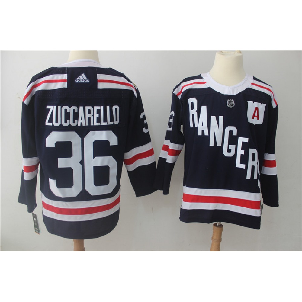 Men's New York Rangers #36 Mats Zuccarello Navy 2018 Winter Classic Authentic Stitched NHL Jersey 1