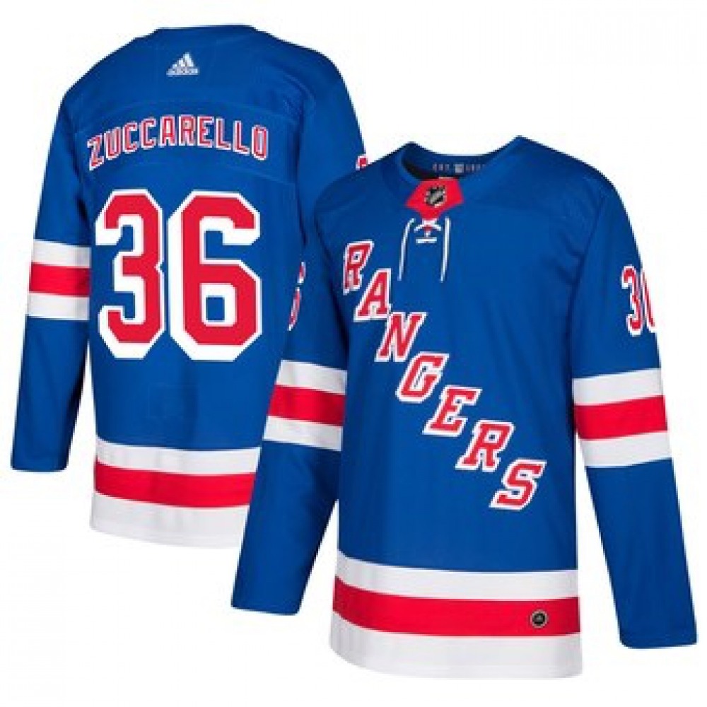 Men's New York Rangers #36 Mats Zuccarello Royal Blue Stitched NHL Jersey 1