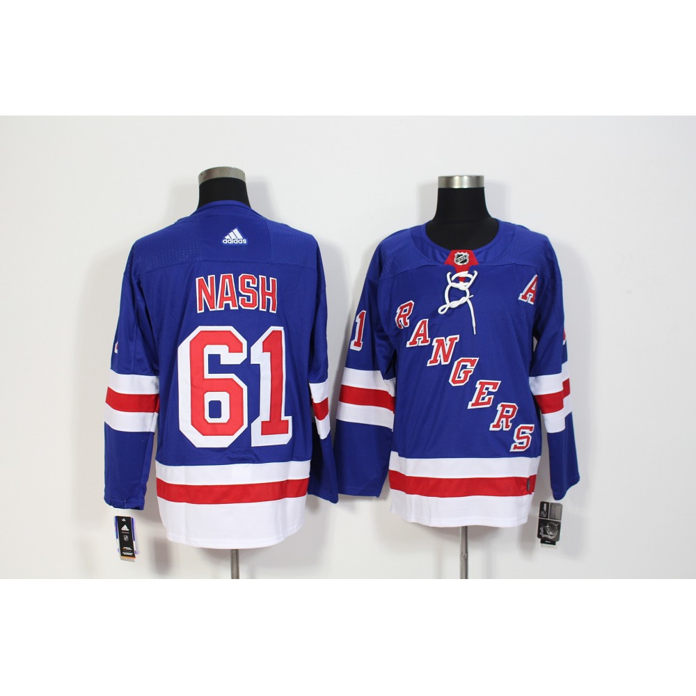 Men's New York Rangers #61 Rick Nash Royal Blue Stitched NHL Jersey 1