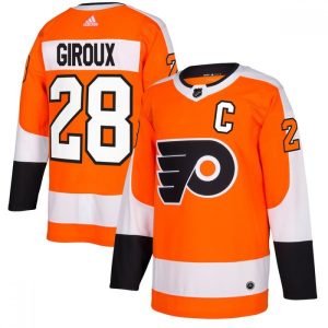 Men's Philadelphia Flyers #28 Claude Giroux Orange Stitched NHL Jersey