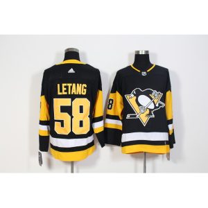 Men's Pittsburgh Penguins #58 Kris Letang Black Stitched NHL Jersey