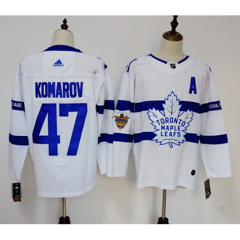 Men's Toronto Maple Leafs #47 Leo Komarov White 2018 NHL Stadium Series Stitched NHL Jersey 1