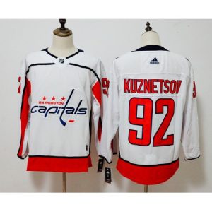 Men's Washington Capitals #92 Evgeny Kuznetsov White Stitched NHL Jersey
