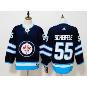 Men's Winnipeg Jets #55 Mark Scheifele Navy Stitched NHL Jersey