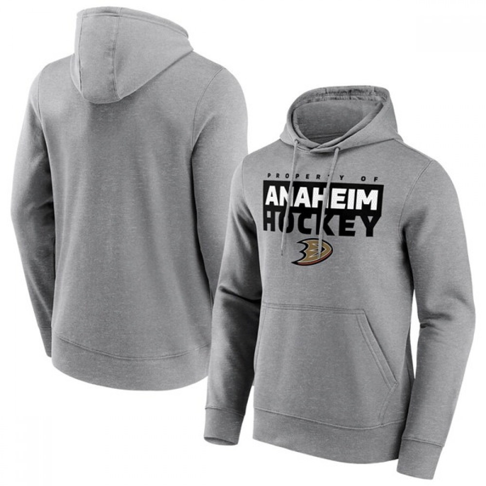Men's Anaheim Ducks Grey Gain Ground Hoodie 1