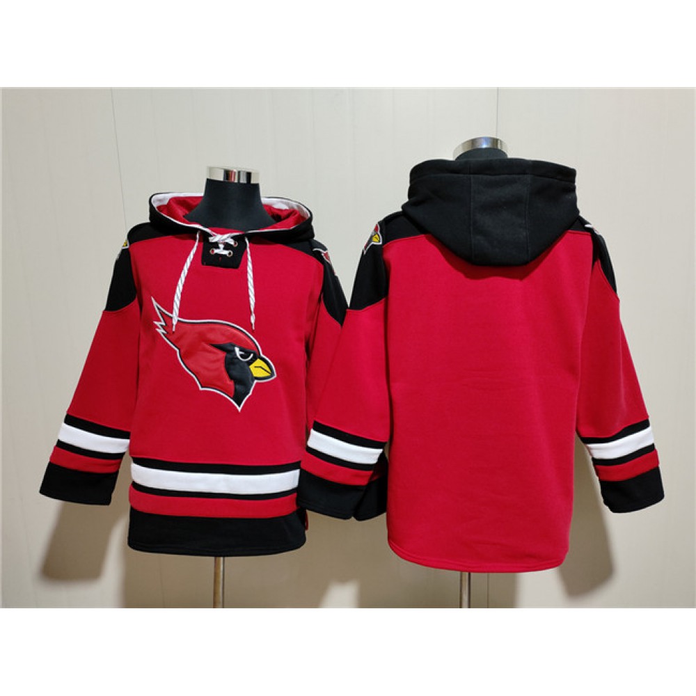 Men's Arizona Cardinals Blank Red Ageless Must-Have Lace-Up Pullover Hoodie 1