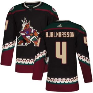 Men's Arizona Coyotes #4 Niklas Hjalmarsson Black Stitched NHL Jersey