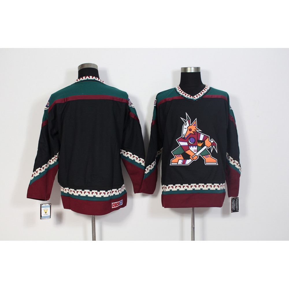 Men's Arizona Coyotes Black CCM Throwback Stitched NHL Jersey 1