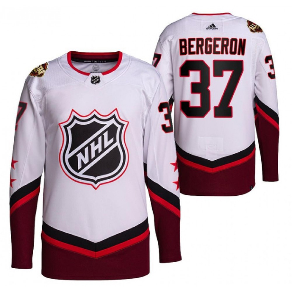 Men's Boston Bruins #37 Patrice Bergeron 2022 All-Star White Stitched Jersey 1
