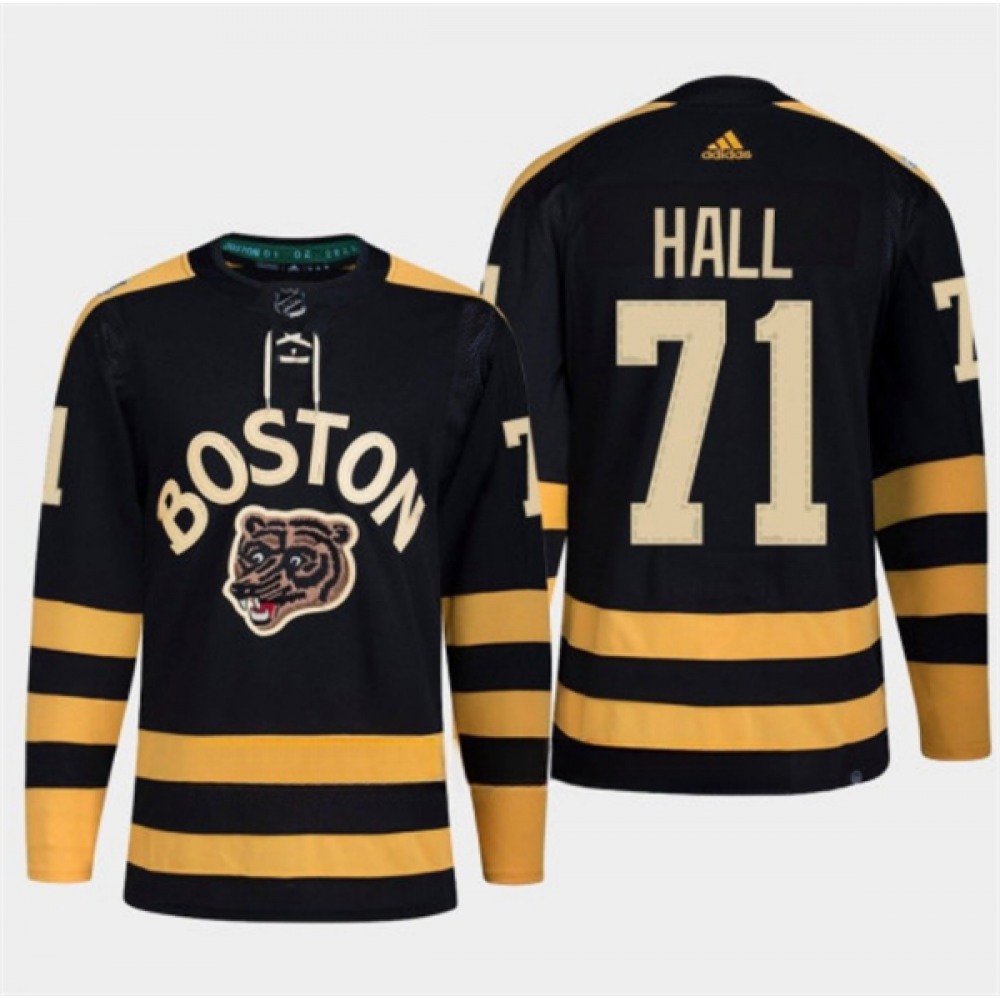 Men's Boston Bruins #71 Taylor Hall Black Classic Primegreen Stitched Jersey 1