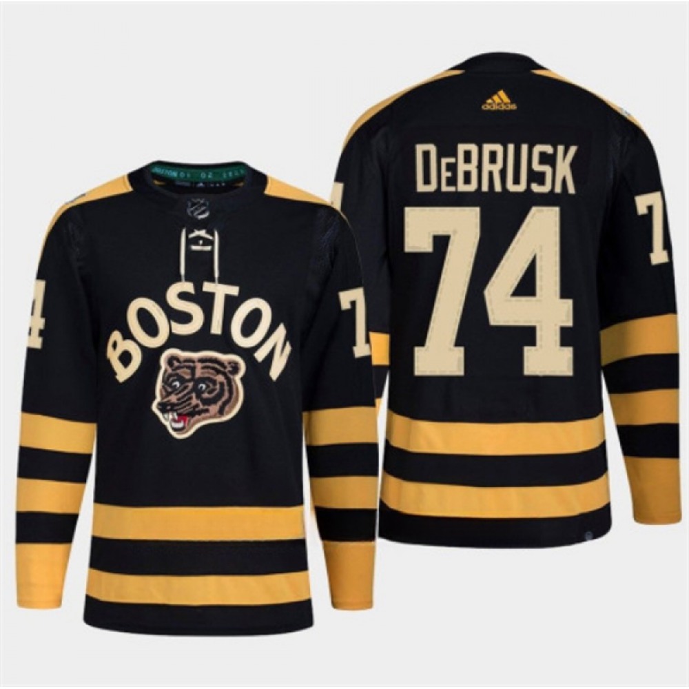 Men's Boston Bruins #74 Jake DeBrusk Black Classic Primegreen Stitched Jersey 1
