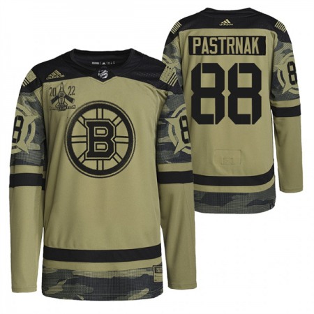 Men's Boston Bruins #88 David Pastrnak 2022 Camo Military Appreciation Night Stitched Jersey 1