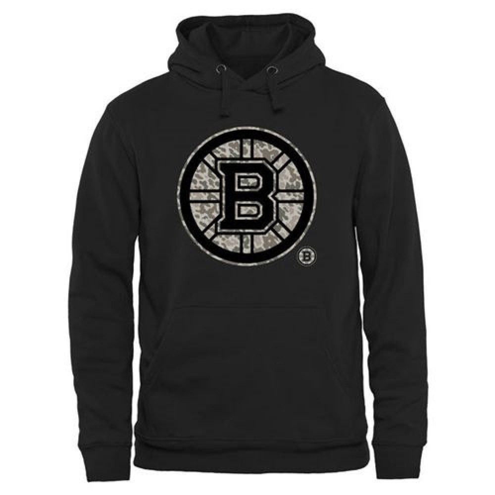 Men's Boston Bruins Black Rink Warrior Pullover Hoodie 1