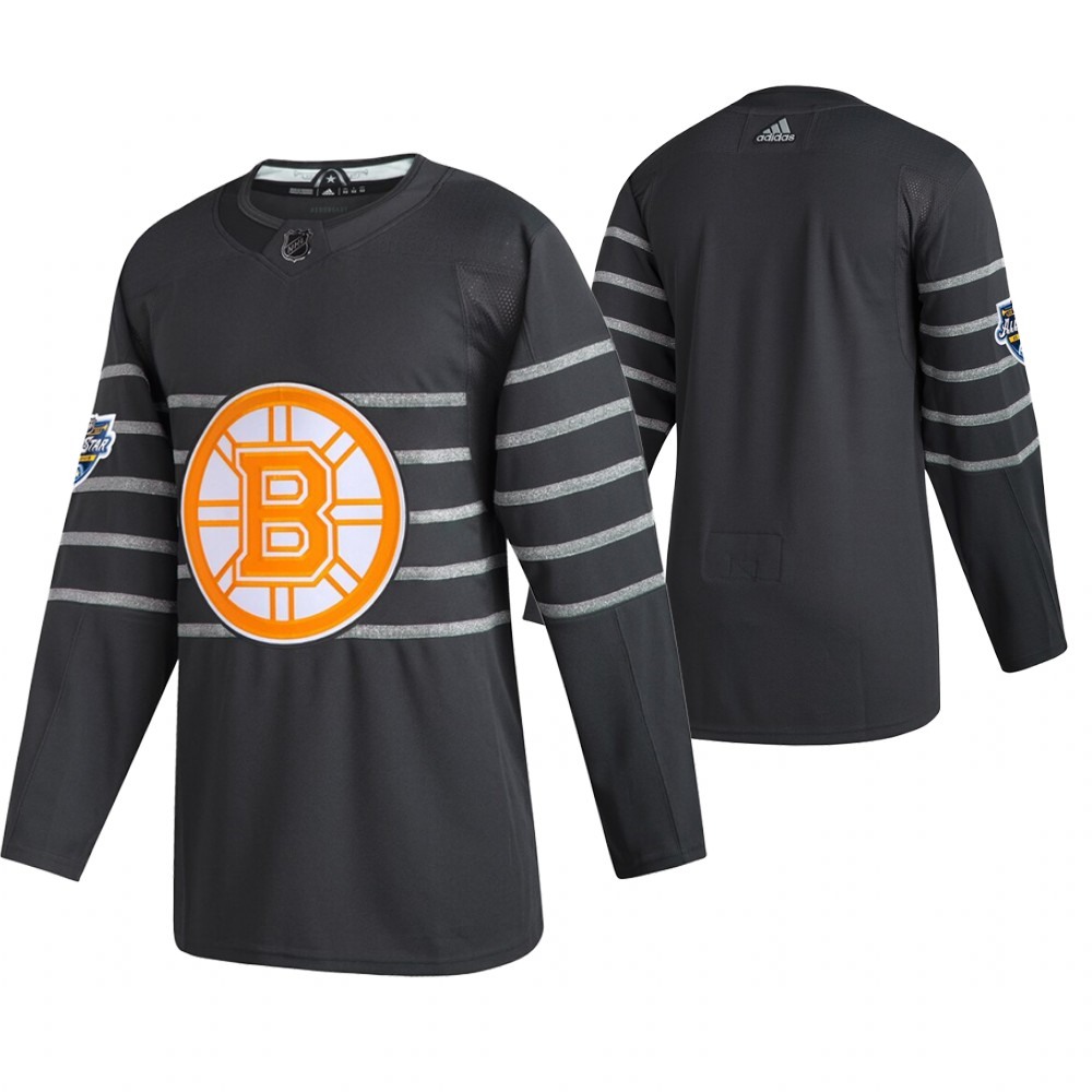 Men's Boston Bruins Blank 2020 Grey All Star Stitched NHL Jersey 1