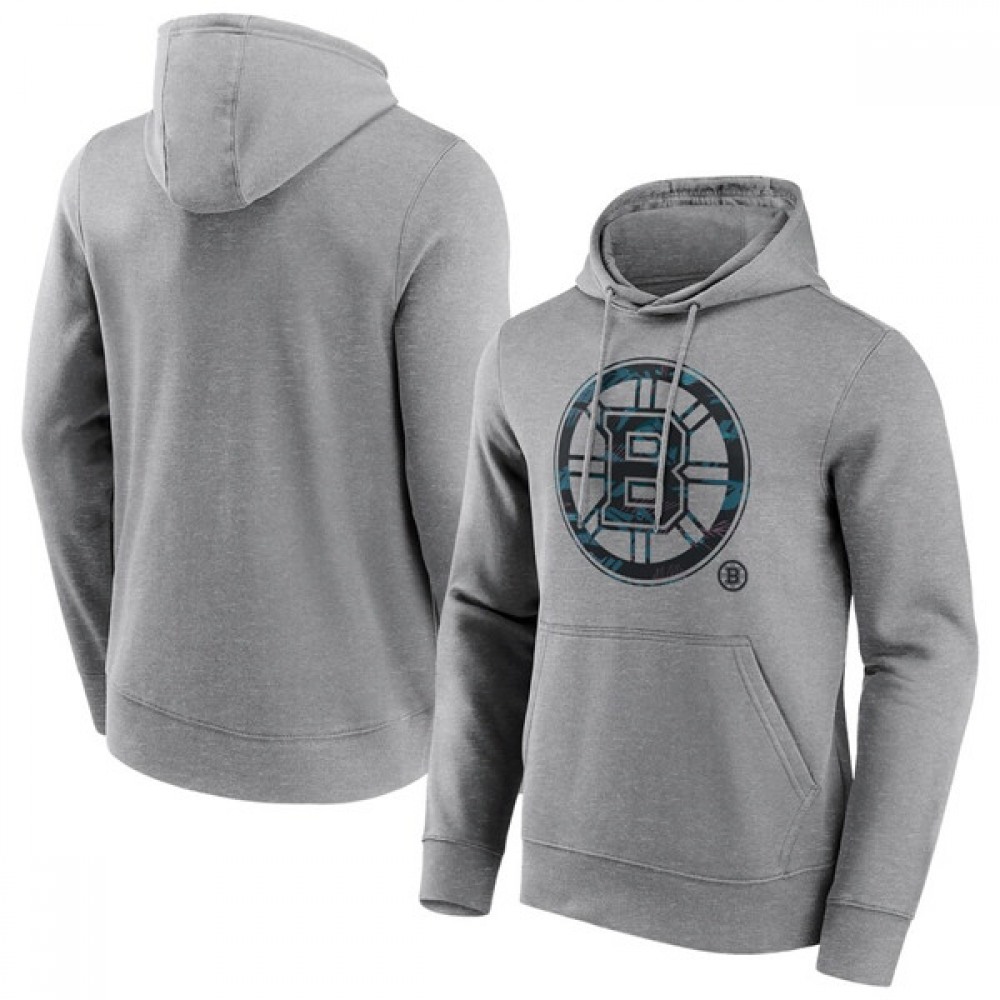 Men's Boston Bruins Grey Summer Beach 2 Hoodie 1
