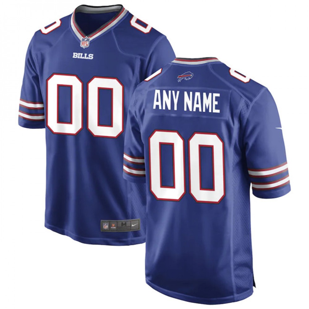 Men's Buffalo Bills Customized Royal Stitched Game Jersey 1