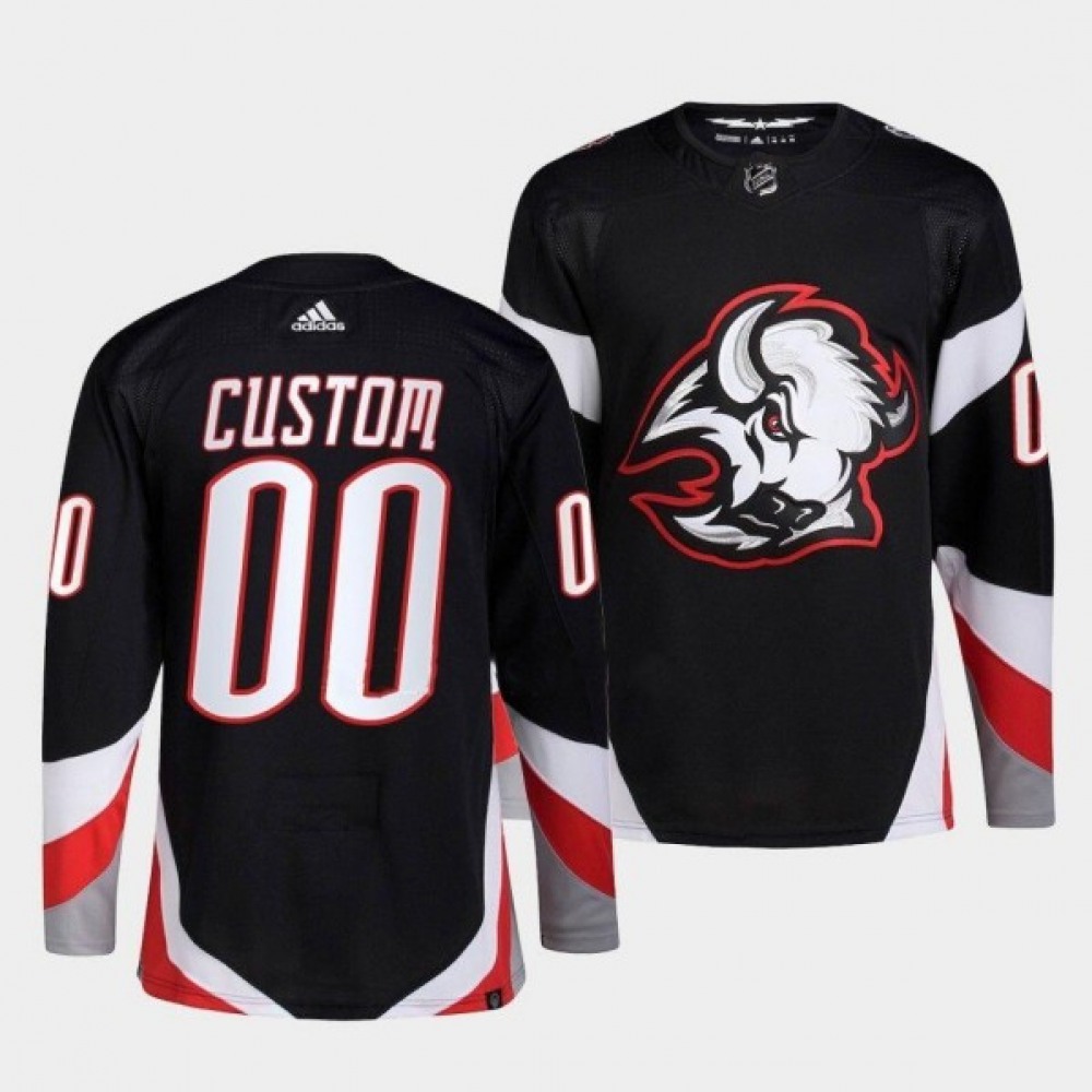 Men's Buffalo Sabres Custom 2022-23 Black Stitched Jersey 1