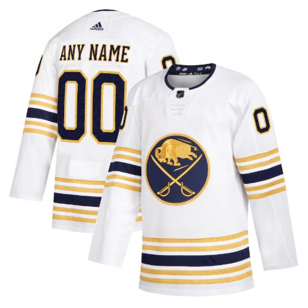 Men's Buffalo Sabres Custom White Stitched Jersey 1