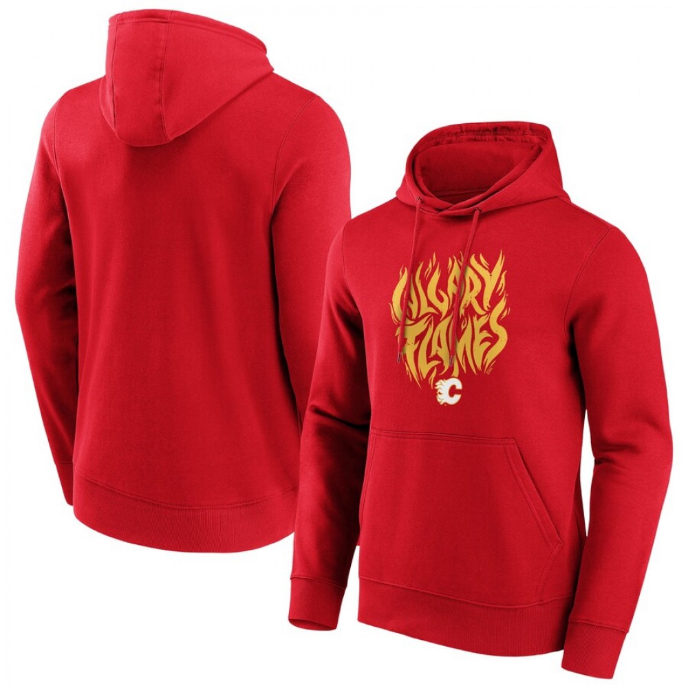 Men's Calgary Flames Red Hometown Graphic Hoodie 1