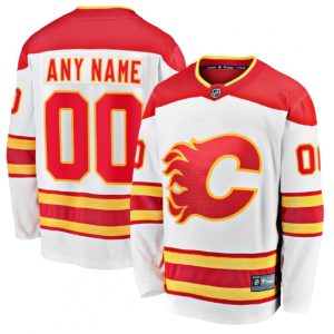 Men's Calgary Flames White Personalized Authentic 2020/21 Away - Premier Stitched NHL Jersey
