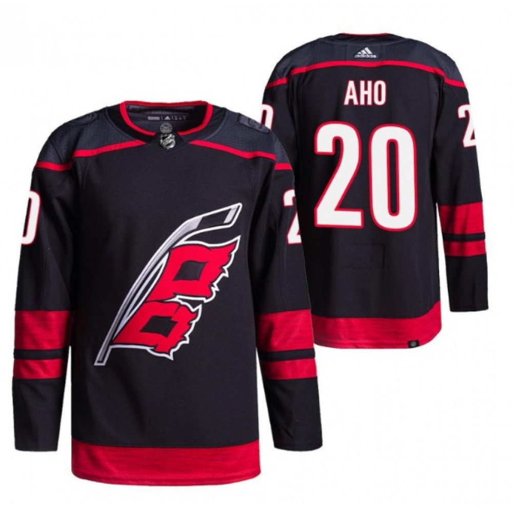 Men's Carolina Hurricanes #20 Sebastian Aho Black Stitched NHL Jersey 1