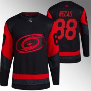 Men's Carolina Hurricanes #88 Martin Necas Black Red Stadium Series Stitched Jersey
