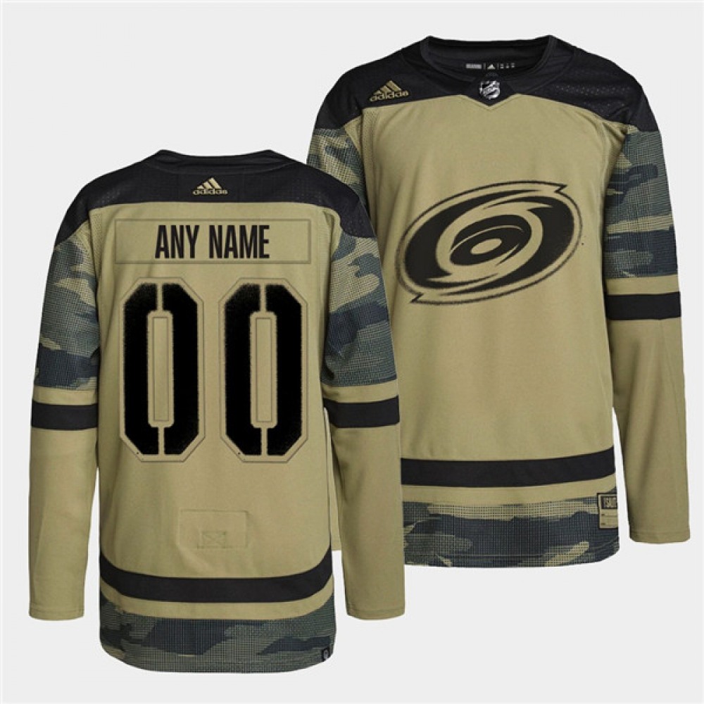 Men's Carolina Hurricanes Active Player Custom 2022 Camo Military Appreciation Night Stitched Jersey 1