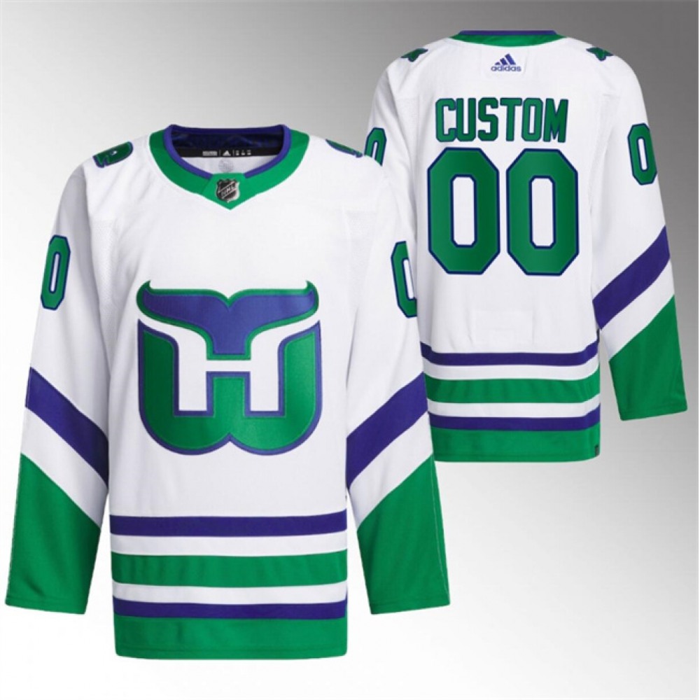 Men's Carolina Hurricanes Custom White Stitched Jersey 1