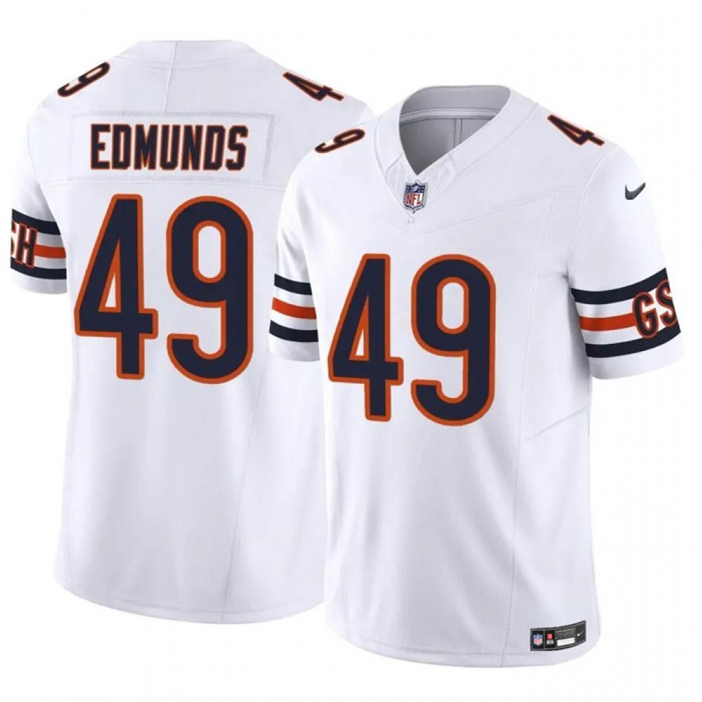 Men's Chicago Bears #49 Tremaine Edmunds White 2023 F.U.S.E. Vapor Stitched Football Jersey 1