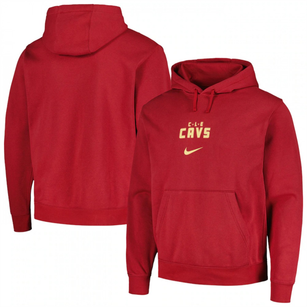 Men's Cleveland Cavaliers Wine 2023/24 City Edition Essential Club Pullover Hoodie 1