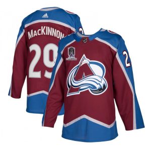 Men's Colorado Avalanche #29 Nathan MacKinnon 2022 Burgundy Stanley Cup Champions Patch Stitched Jersey
