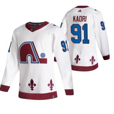 Men's Colorado Avalanche #91 Nazem Kadri 2020-21 White Reverse Retro Stitched Jersey 1